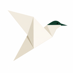 Terne app icon: an origami tern in flight
